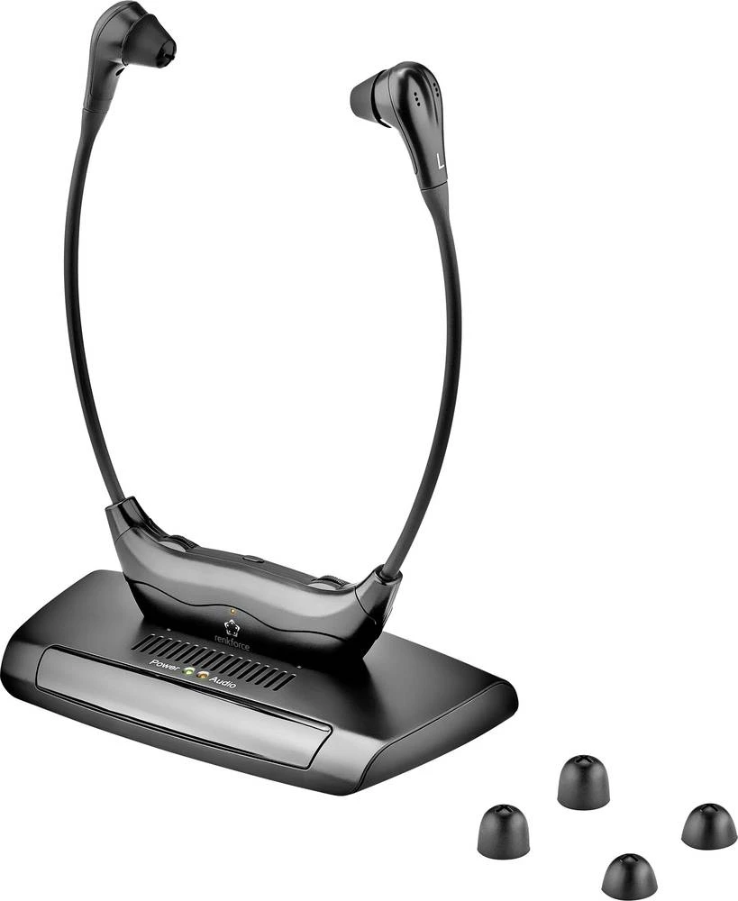 Infracrvena TV slušalica Renkforce YU-IR601 In Ear kontrola glasnoće, crna slika