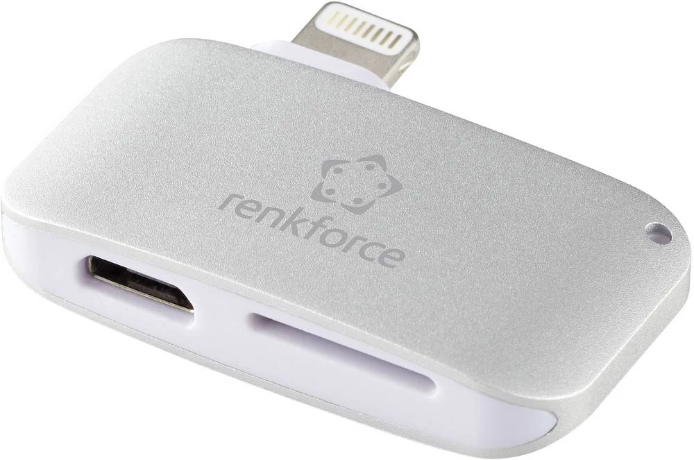 Vanjski čitač memorijskih kartica Apple Lightning Renkforce CR53E-APPLE srebrni slika