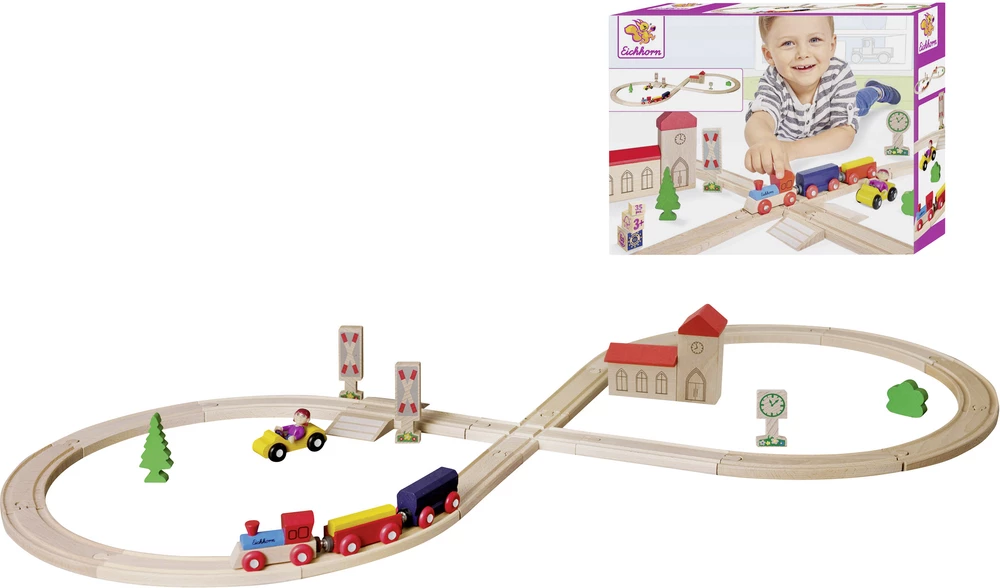 Komplet željeznica 100001262 Eichhorn drvena željeznica slika