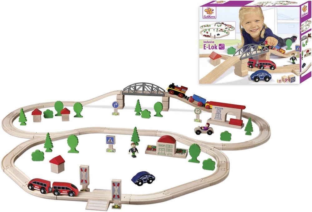 Željeznica s mostom 100001265 Eichhorn drvena željeznica slika