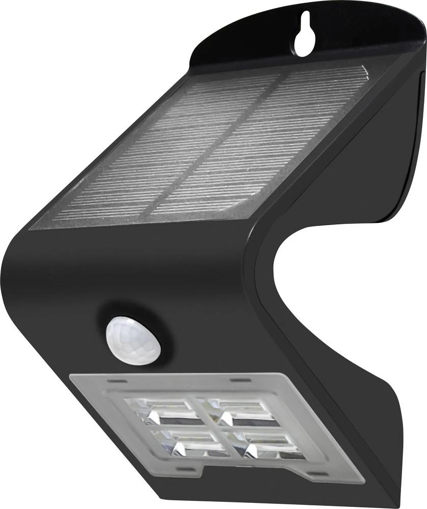 Solarna vanjska svjetiljka sa senzorom pokreta DIO-Solar 2W-B DioDor 2 W toplo-bijelo svjetlo, neutralno-bijelo svjetlo, crna slika
