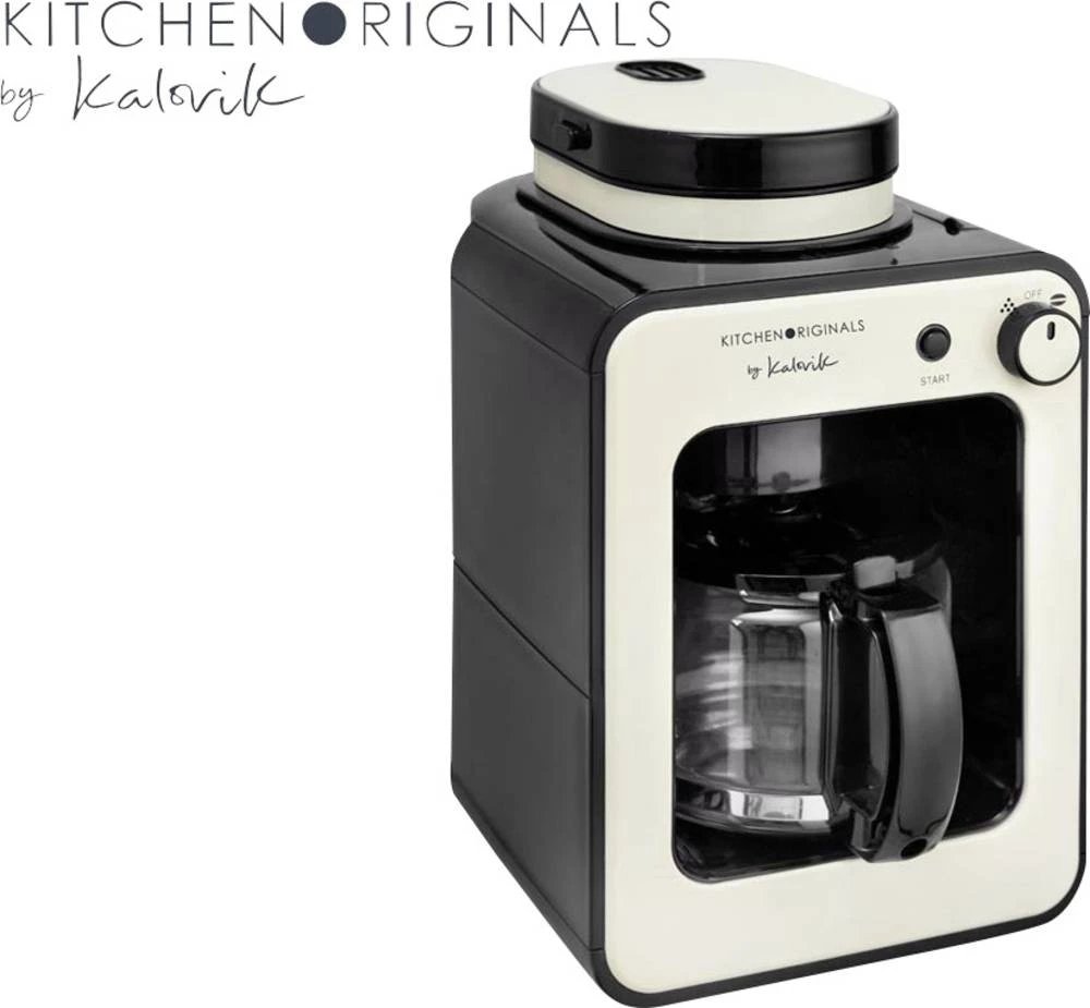 Aparat za kavu TKG Team Kalorik TKG CCG 1001 KTO krem bijela zapremina šalica=6 staklena posuda, s ugrađenim mlincem, s funkcijo slika