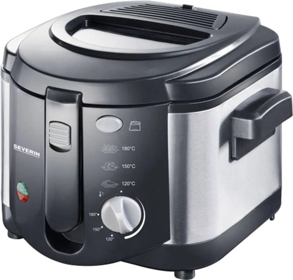 Friteza FR 2437 Severin 1500 W s ručnim podešavanjem temperature plemeniti čelik (brušeni), crna slika