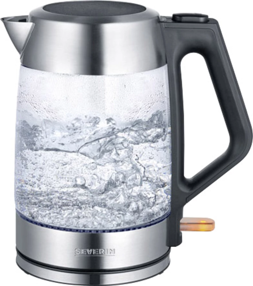 Bežično kuhalo za vodu WK 3475 Severin staklo, plemeniti čelik (brušeni), crna slika