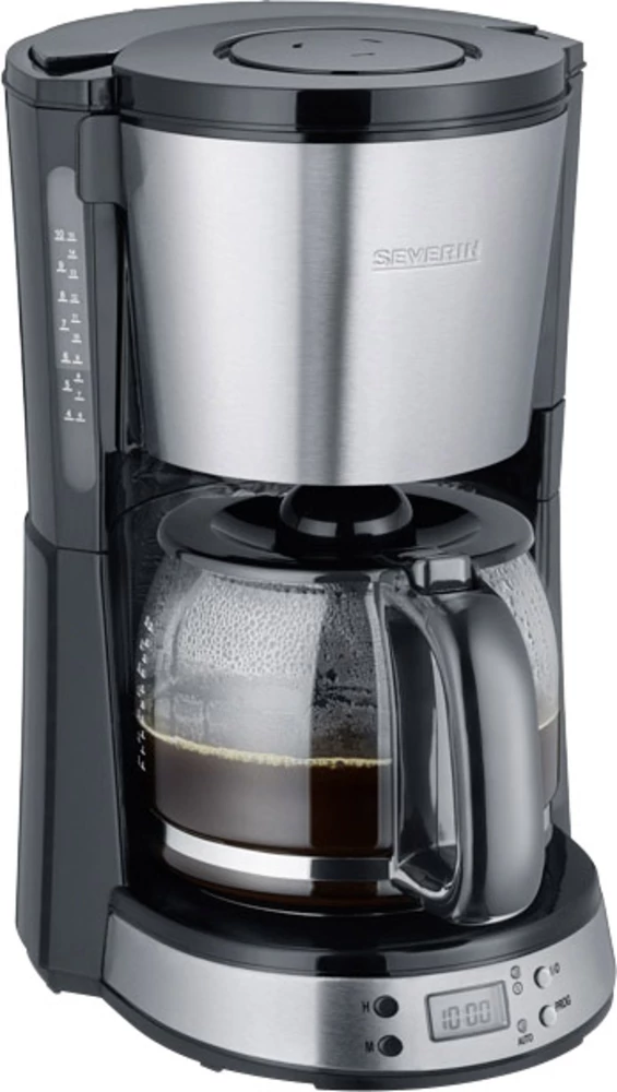 Aparat za kavu KA 4192 Severin zapremina šalica=10 funkcija tajmera plemeniti čelik (brušeni), crna slika