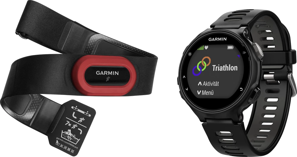 GPS sat za mjerenje pulsa s prsnim pojasom Forerunner 735XT Garmin Bluetooth crna, siva slika
