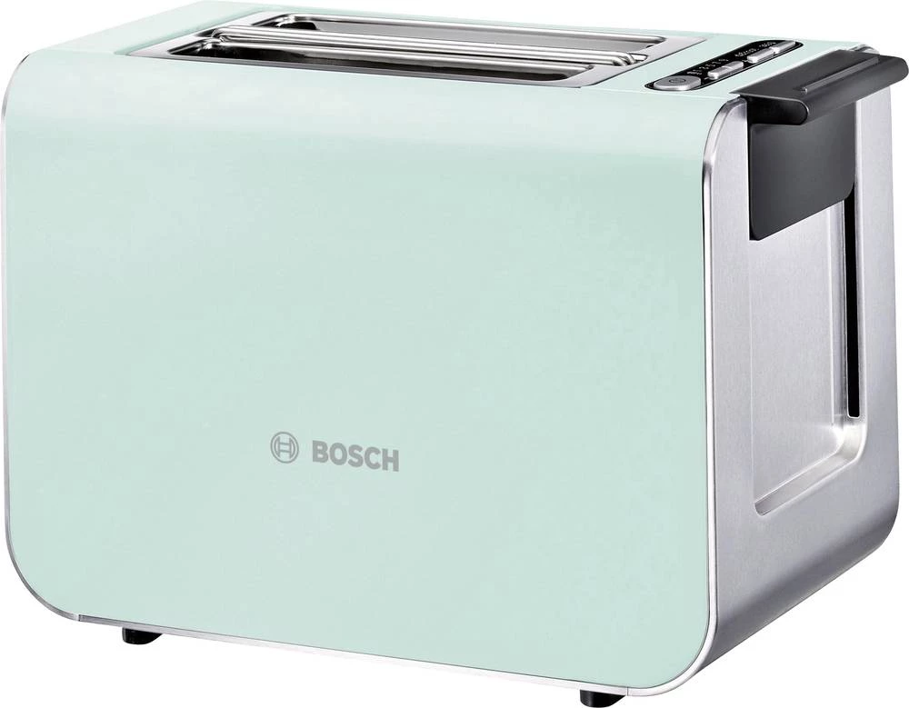 Toster TAT8612 Bosch Haushalt s ugrađenim nastavkom za pecivo svijetlozelena, plemeniti čelik slika