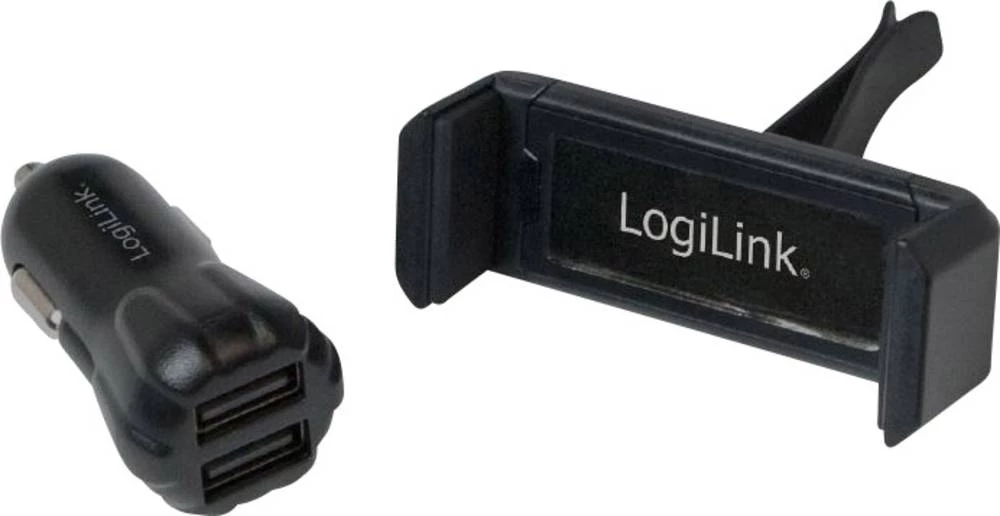LogiLink USB punjač sa nosačem za telefon, (maks.) 2000 mA 2 x USB slika