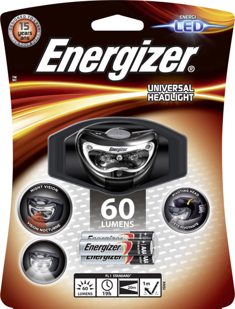 Naglavna lampa Energizer, 3 LED svjetiljke, 60 lm 19 h slika