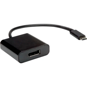 Value USB-C priključni kabel 0.10 m 12.99.3220 crna [1x muški konektor USB-C™ - 1x ženski konektor displayport] slika