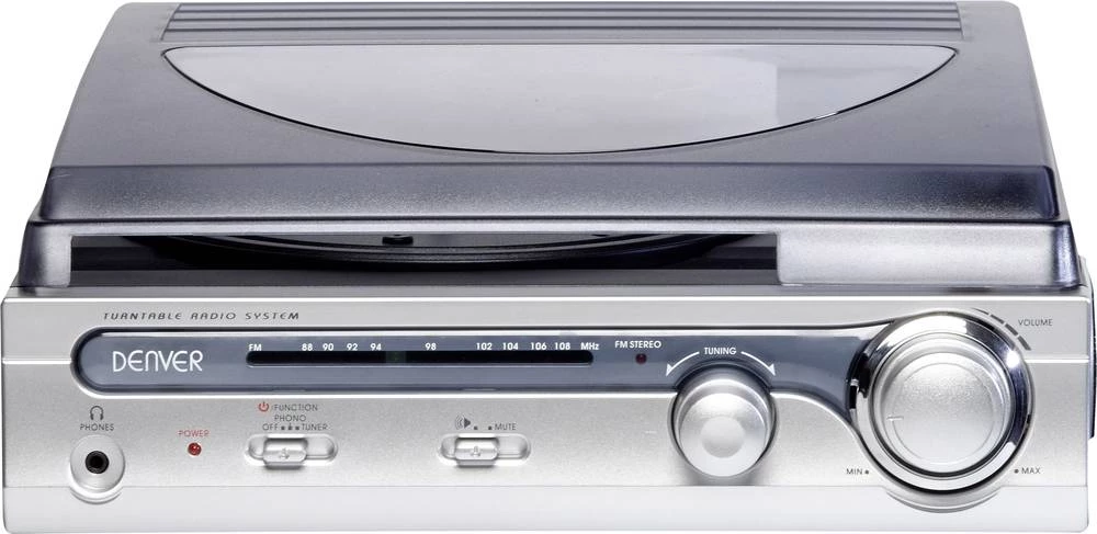 Gramofon Denver VPR-130 direktno pokretanje, srebrni, smeđi slika