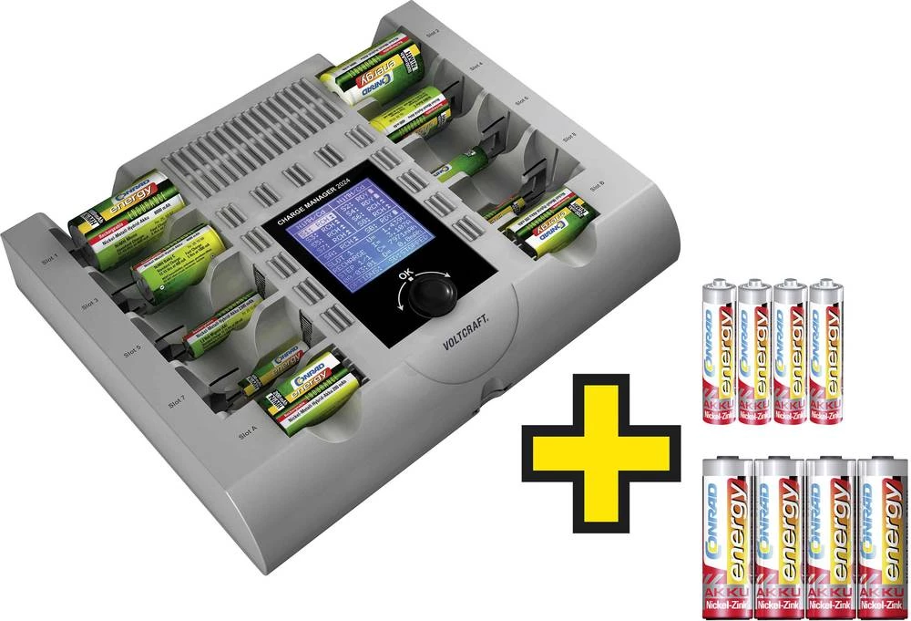 Punjač cilindričnih baterija NiCd, NiMH, NiZn 4x Micro, 4x Mignon VOLTCRAFT Micro (AAA), Mignon (AA), Baby (C), Mono (D), 9 V baterija slika