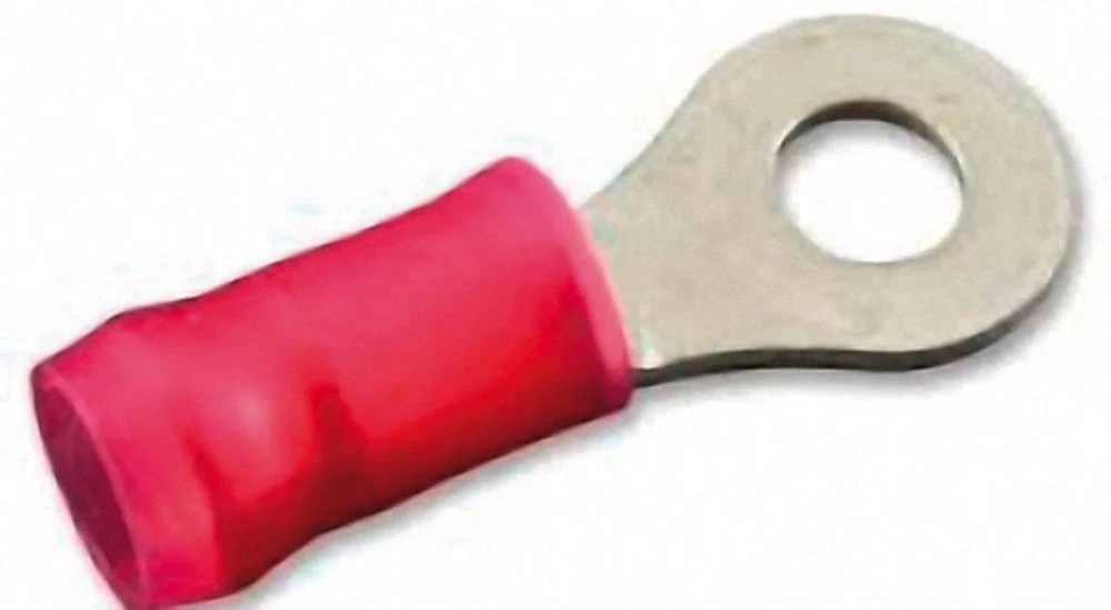 Okasta kabelska stopica, poprečni presjek (maks.):1.605 mm promjer rupe:9.53 mm djelomično izolirana, crvene boje TE Connectivit slika