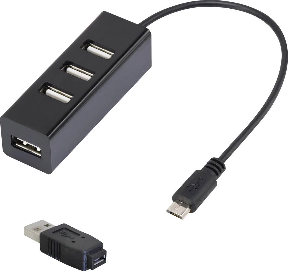 Renkforce 4 portni USB 2.0 OTG-Hub + micro-B na USB-A adapter slika