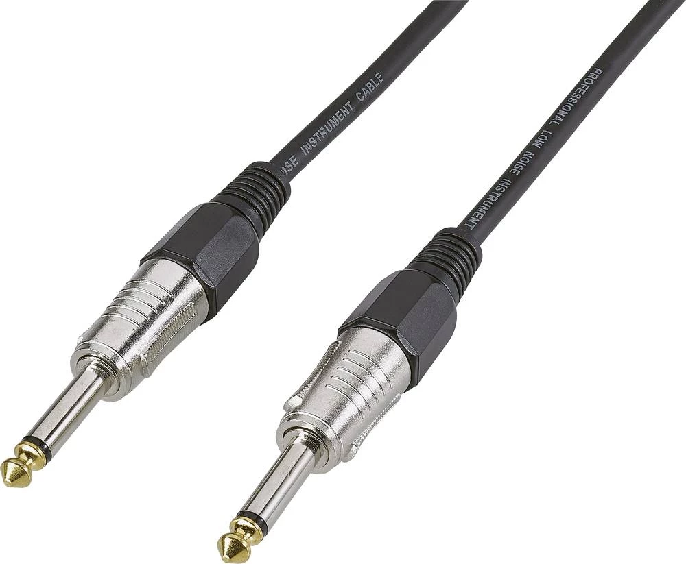 Priključni kabel za instrumente [1x Klinken utikač 6.35 mm - 1x Klinken utikač 6.35 mm] 3 m crni Basetech 269006C slika