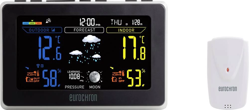 Radijski kontrolirana vremenska stanica Eurochron EFWS S550 prognoza od 12 do 24 sata slika