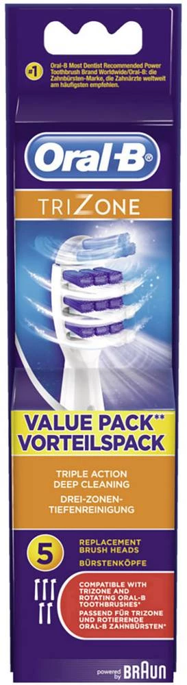 Zamjenska četkica EB30- 5 za električnu četkicu za zube Oral-B TriZone bijela 5 komada slika