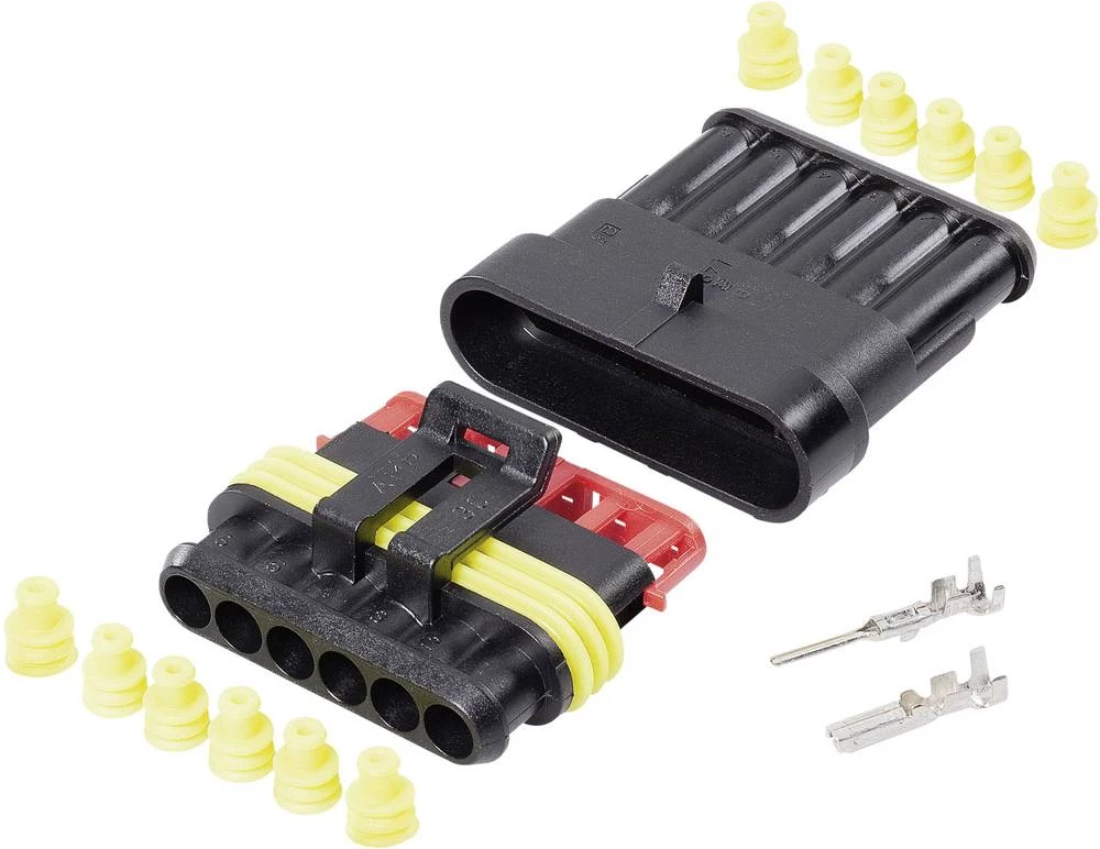 Superseal set, serija AMP-Superseal 1.5 mm ukupan broj polova: 6 TE Connectivity mjere rastera: 6 mm 1 pakovanje slika