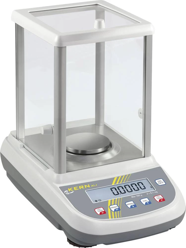 Analitička vaga Kern područje mjerenja (maks.) 160 g očitljivost 0.0001 g strujno napajanje, višebojna slika