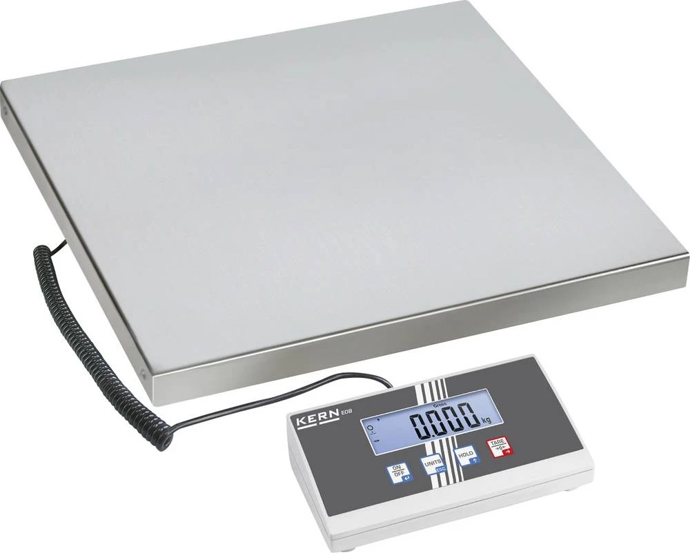 Vaga s platformom Kern područje mjerenja (maks.) 150 kg očitljivost 50 g napajanje na baterije, strujno napajanje, višebojna slika