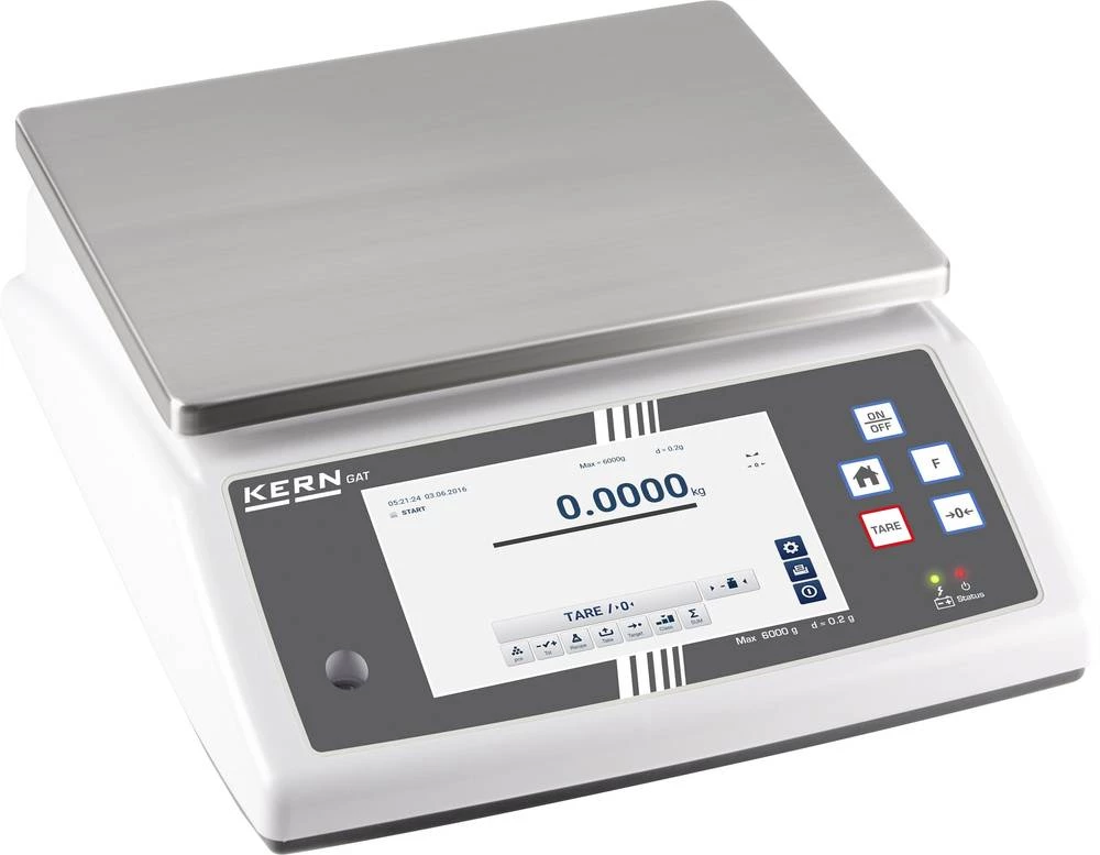 Stolna vaga Kern područje mjerenja (maks.) 6 kg očitljivost 0.2 g strujno napajanje, višebojna slika