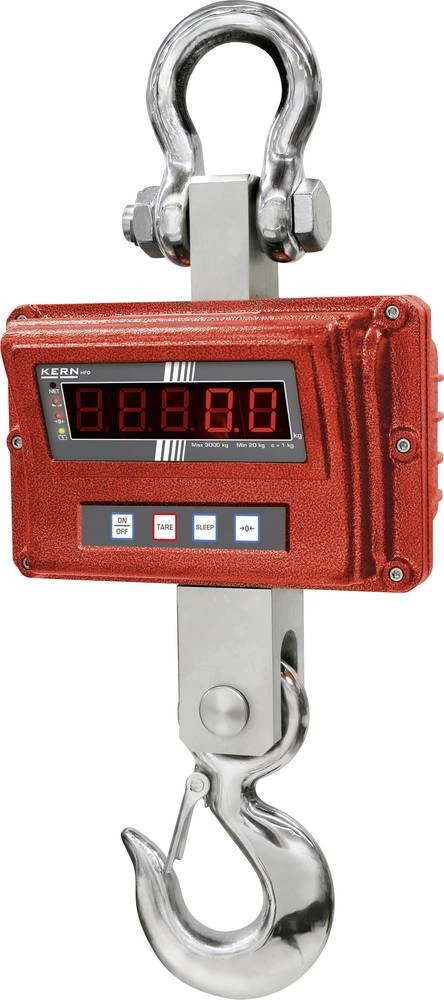 Kranska vaga Kern područje mjerenja (maks.) 3 t očitljivost 1000 g strujno napajanje, napajanje na baterije, višebojna slika