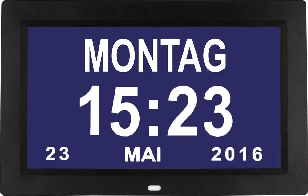 Zidni kvarčni sat 1558325 240 mm x 155 mm x 20 mm crne boje veliki zaslon slika