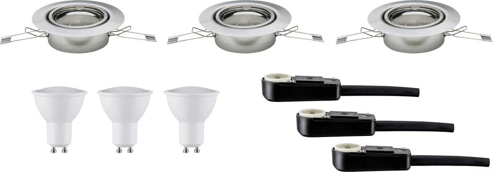 Ugradbena svjetiljka 3-dijelni set LED GU10 9 W Paulmann 3959 željezo (četkano) slika