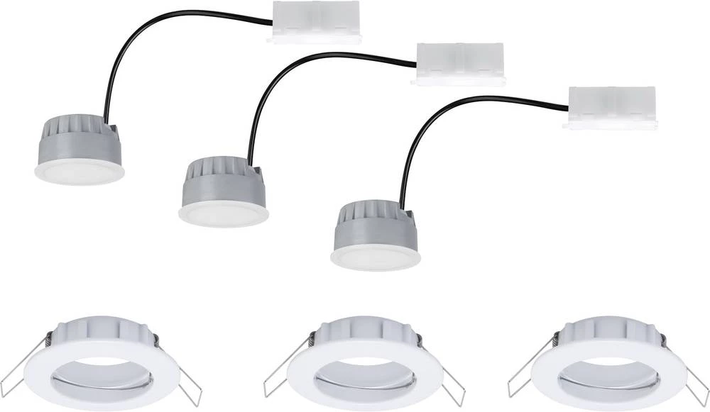 LED ugradbena svjetiljka za kupaonicu 3-dijelni set 21 W topla bijela Paulmann 93956 Coin bijele boje (mat) slika