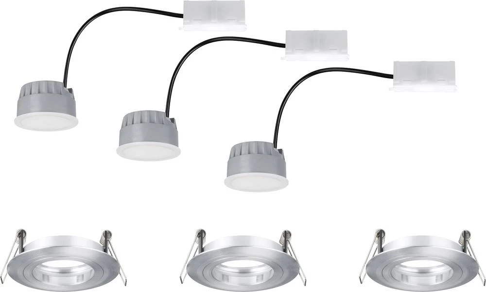 LED ugradbena svjetiljka za kupaonicu 3-dijelni set 21 W topla bijela Paulmann 93968 Coin aluminij slika