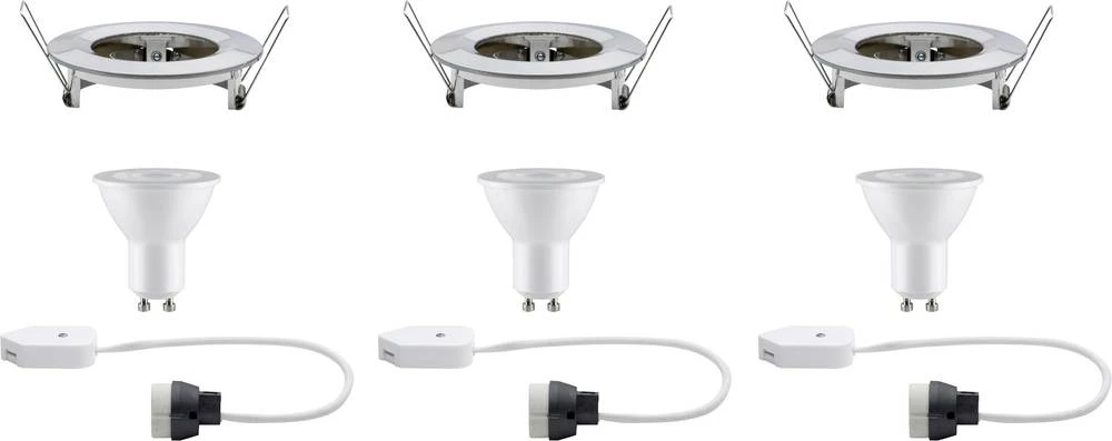 Ugradbena svjetiljka za kupaonicu 3-dijelni set LED GU10 16.5 W IP44 Paulmann Nova željezo (četkano) slika