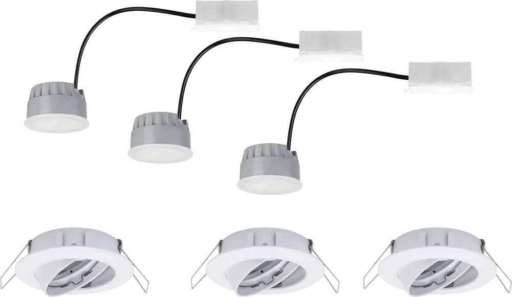 LED ugradbena svjetiljka 3-dijelni set 21 W topla bijela Paulmann Coin 93962 bijele boje (mat) slika