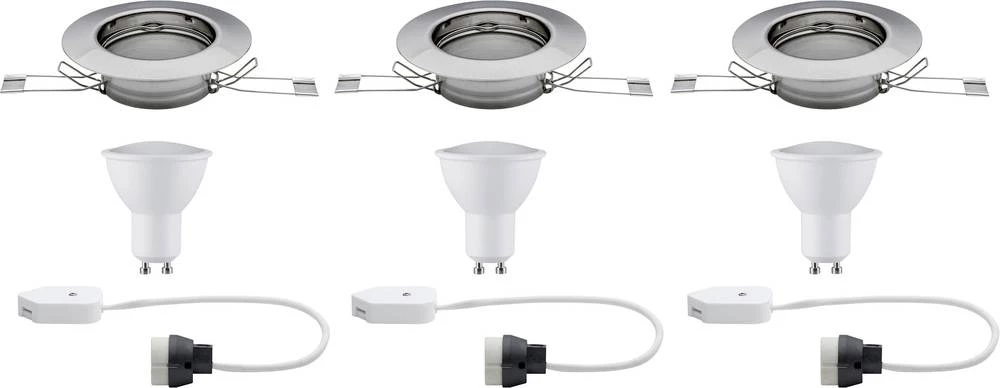 Ugradbena svjetiljka 3-dijelni set LED GU10 13.5 W Paulmann 93656 željezo (četkano) slika