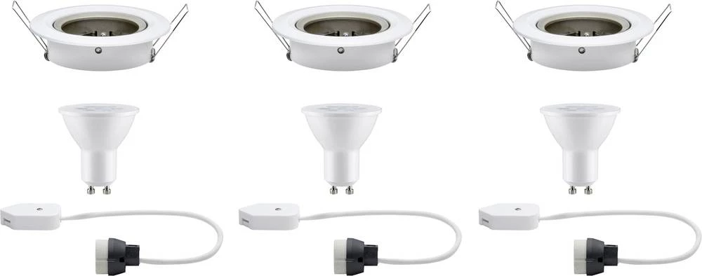 Ugradbena svjetiljka 3-dijelni set LED GU10 15 W Paulmann 93650 Nova bijele boje (mat) slika