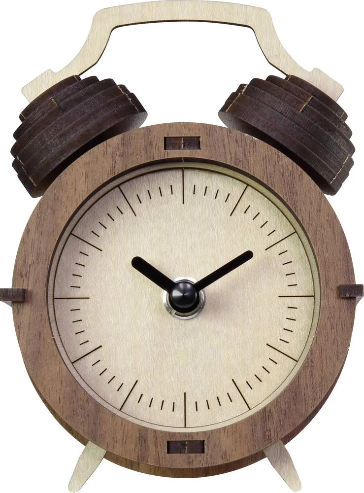 Kvarcni stolni sat, okrugli Basetech smeđe boje slika