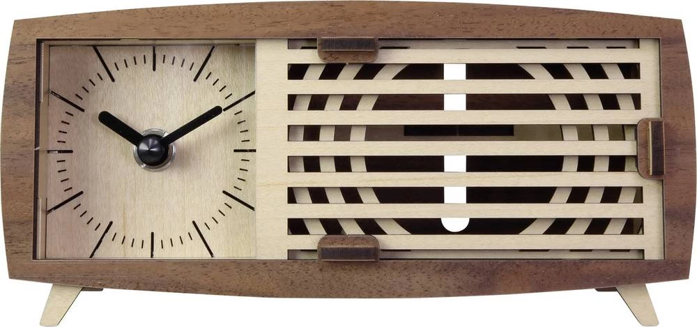 Kvarcni stolni sat, pravokutni Basetech smeđe boje slika