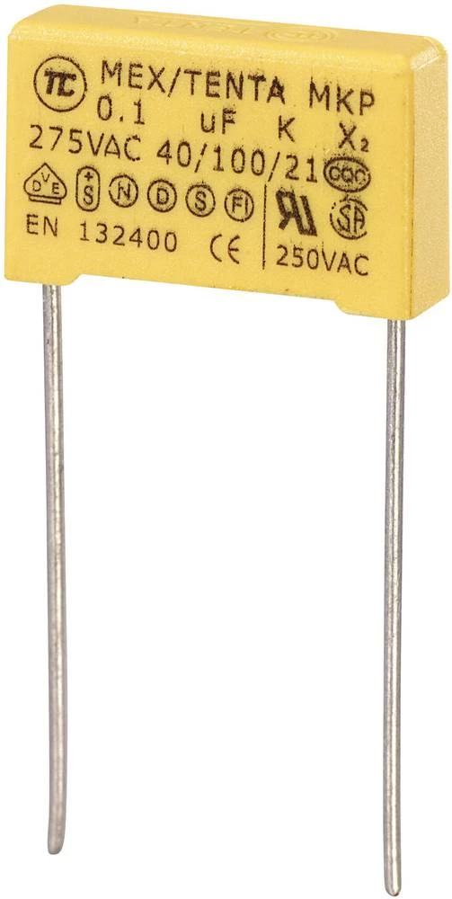 MKP-X2-radijski kondenzator za uklanjanje smetnji, radijalno ožičen 0.1 µF 275 V/AC 10 % 15 mm (D x Š x V) 18 x 5 x 11 mm slika