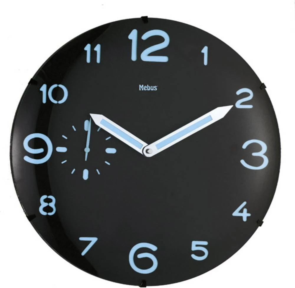 Zidni kvarčni sat Mebus 17867 35.5 cm x 5.5 cm crne boje slika