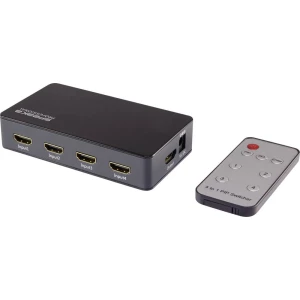 3-portni HDMI preklopnik SpeaKa Professional s Picture in Picture funkcijom, daljinski upravljač 3840 x 2160 piksela, crne boje slika