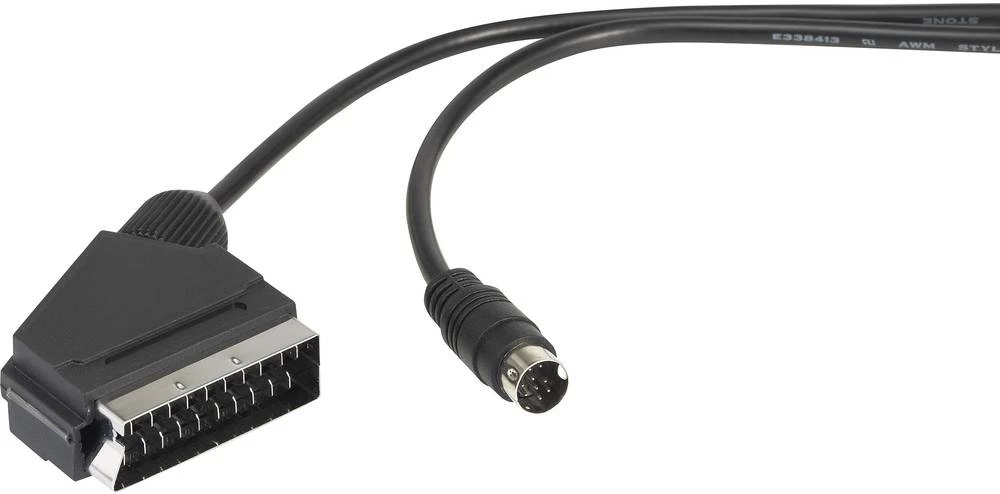 DIN priključak/SCART AV priključni kabel [1x mini-DIN utikač - 1x SCART utikač] 1.5 m crne boje SpeaKa Professional slika