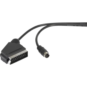 DIN priključak/SCART AV priključni kabel [1x mini-DIN utikač - 1x SCART utikač] 1.5 m crne boje SpeaKa Professional slika