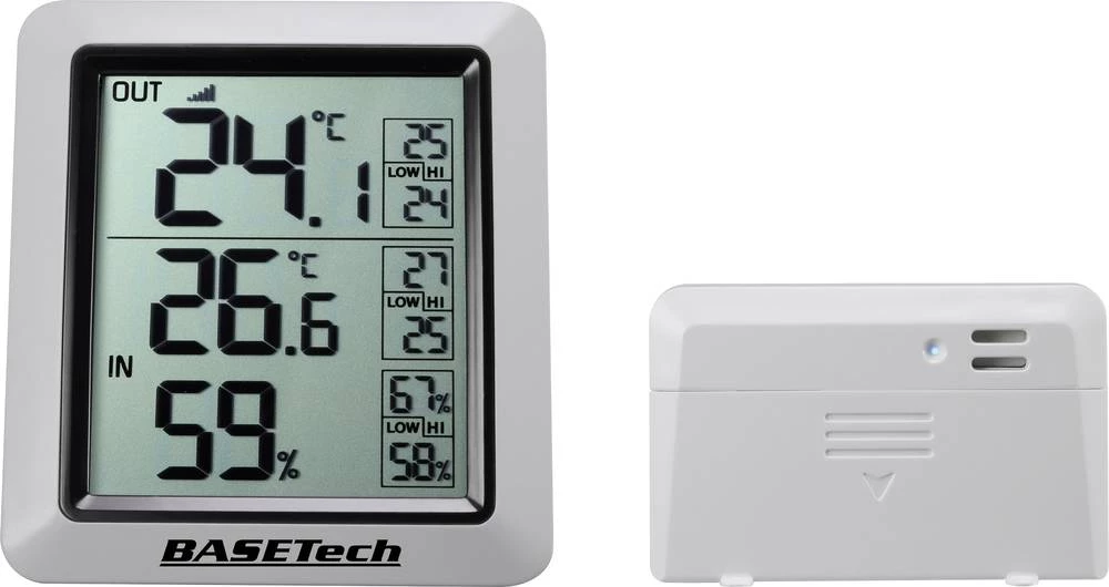 Termometar/higrometar Basetech crne boje slika