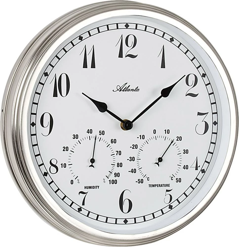 Zidni kvarčni sat Atlanta Uhren 4447 300 mm srebrne boje slika