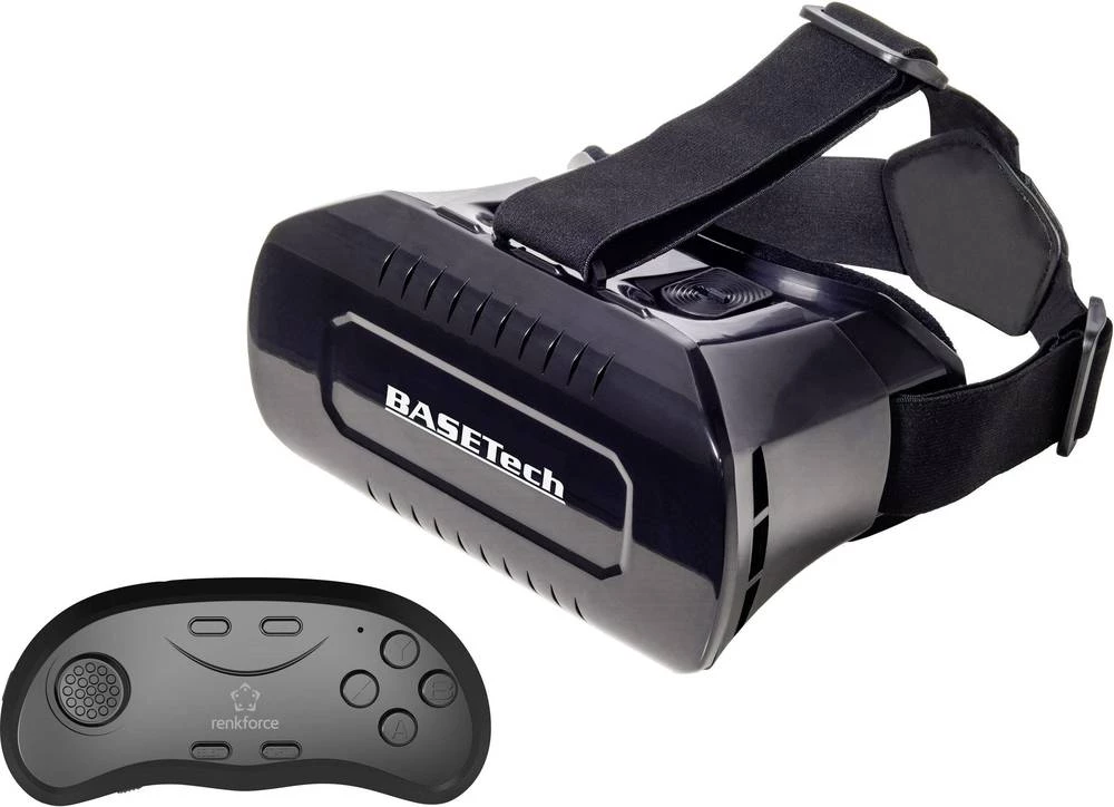Basetech VR Pro crne Virtual Reality naočale sa gamepadom slika