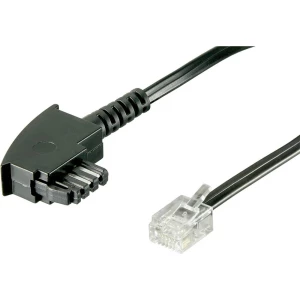 DSL priključni kabel [1x TAE-F utikač - 1x RJ11 utikač 6p2c] 3 m crne boje slika