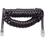 Priključni kabel za telefonsku slušalicu [1x RJ10 utikač 4p4c - 1x RJ10 utikač 4p4c] spiralni kabel 2 m crne boje