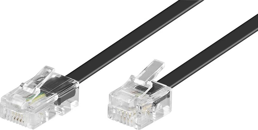 ISDN priključni kabel [1x RJ45 utikač 8p4c - 1x RJ11 utikač 6p4c] 3 m crne boje slika