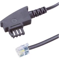 Telefonski (analogni) priključni kabel [1x TAE-F utikač - 1x RJ11 utikač 6p4c] 6 m crne boje slika