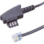 Telefonski (analogni) priključni kabel [1x TAE-F utikač - 1x RJ11 utikač 6p4c] 6 m crne boje