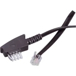 Priključni kabel za faks uređaje, premoštenje [1x TAE-N utikač - 1x RJ11 utikač 6p2c] 3 m crne boje